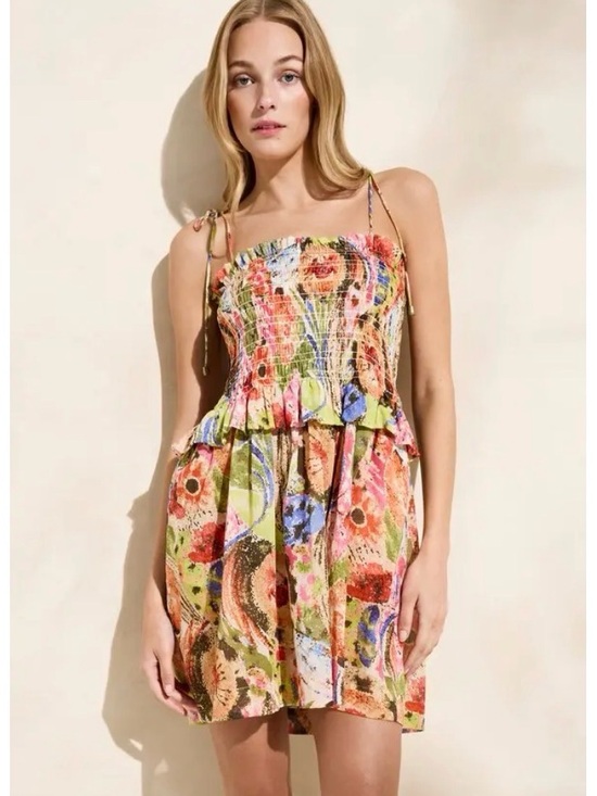 Marie Oliver Dresses & Skirts - Marie Oliver Multicolor Floral Smocked Mini Dress